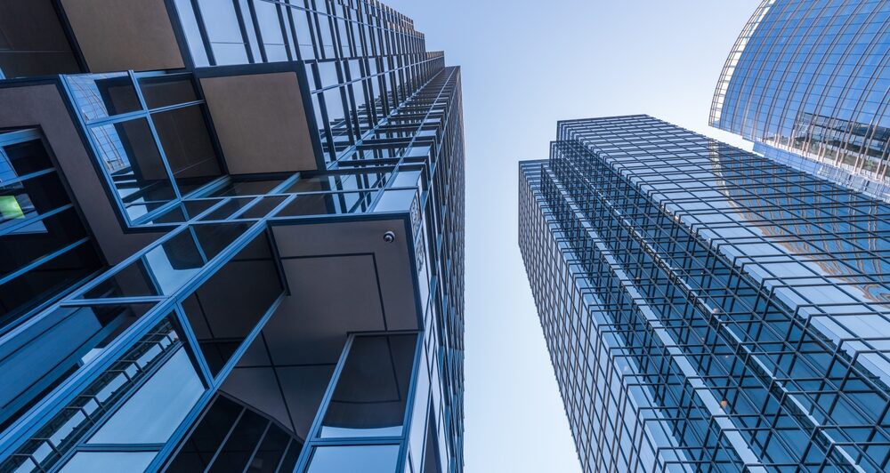 View of office skyline.